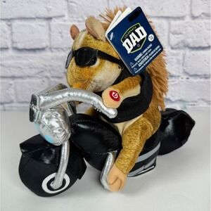 Gemmy Squirrel On Motorcycle BORN TO BE WILD Plush Animated BEST DAD Gift VIDEO